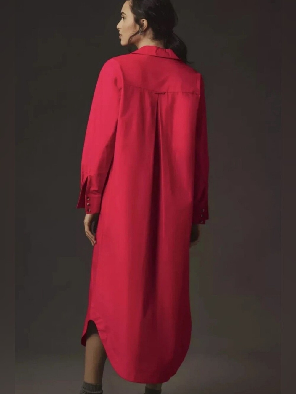 The Soren Long-Sleeve Shirt Dress by Maeve from Anthropologie. - Picture 2 of 9